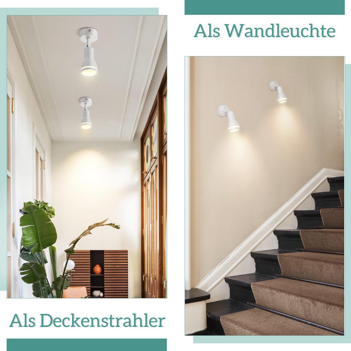 DECKENSTRAHLER Lecuyer 1-flammig 6/6/15.7cm - Weiß, Metall (6/6/15.7cm) - Nettlife