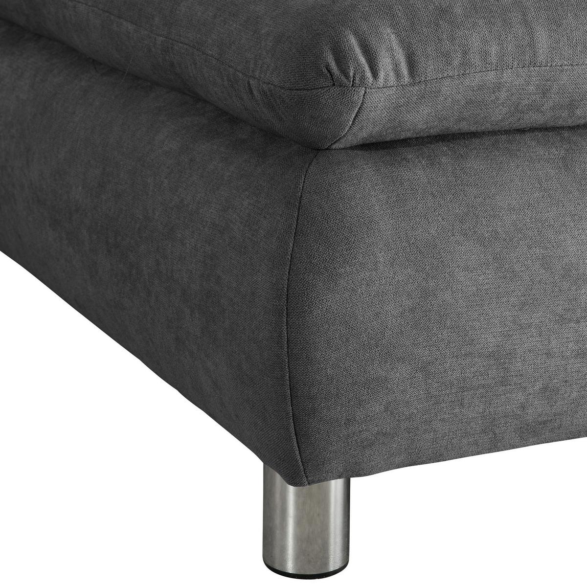 ECKSOFA mit Ottomane rechts Kaye Flachgewebe anthrazit - Anthrazit, Kunststoff (190/270cm) - 58aufmkessel