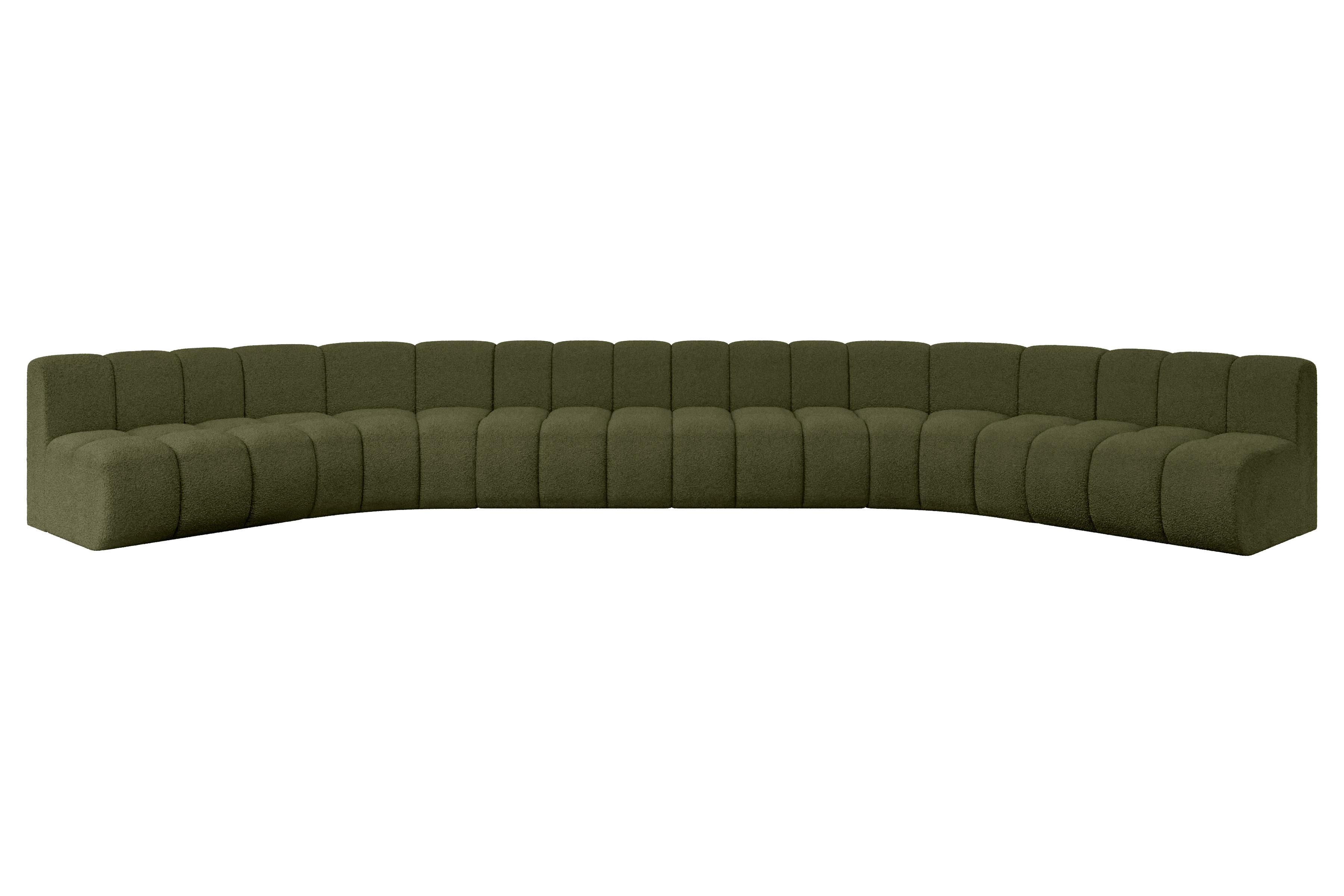 WOHNLANDSCHAFT modulares Sofa Montra-U2 - 581x174x70 cm Grün - Grün, Holzwerkstoff/Textil (581/70/174cm) - ALTDECOR