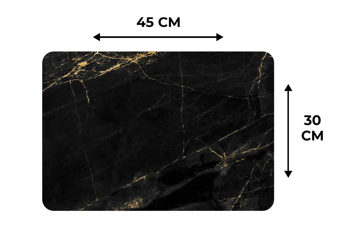 PLATZSETS 6er-Set Marmoroptik - Luxus - Schwarz - Gold Platzdeckchen 45x30 cm - Bronzefarben, Kunststoff (0.3/45/30cm) - MuchoWow
