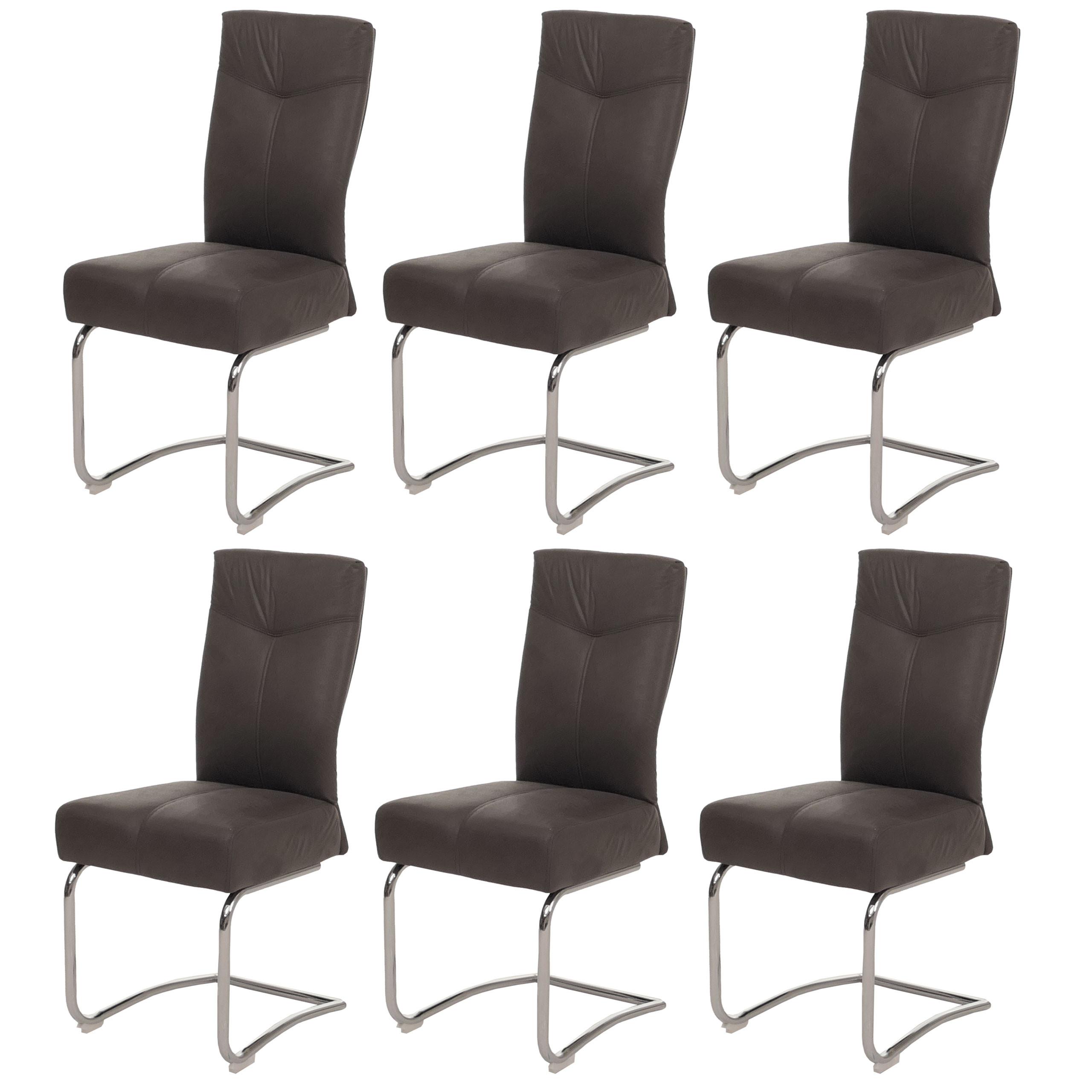 ESSZIMMERSTUHL Grau, Braun 6er-Set - Braun/Grau, Textil (46/105/60cm) - MCW