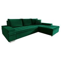 ECKSOFA Bangkok Mini - Smaragdgrün/Silberfarben, Holz/Textil (274/182cm) - MIRJAN24