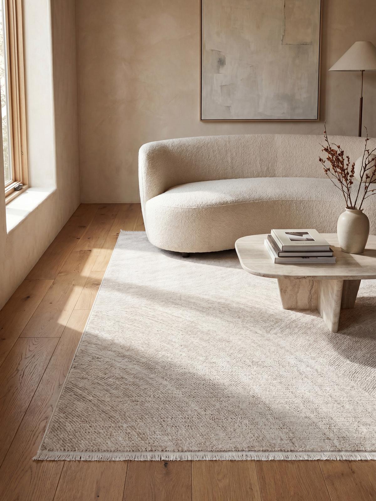 KURZFLORTEPPICH Geometrisch SCRIVIA Polypropylen Beige 160 x 230 cm - Beige, Textil (160/230cm) - KADIMA DESIGN
