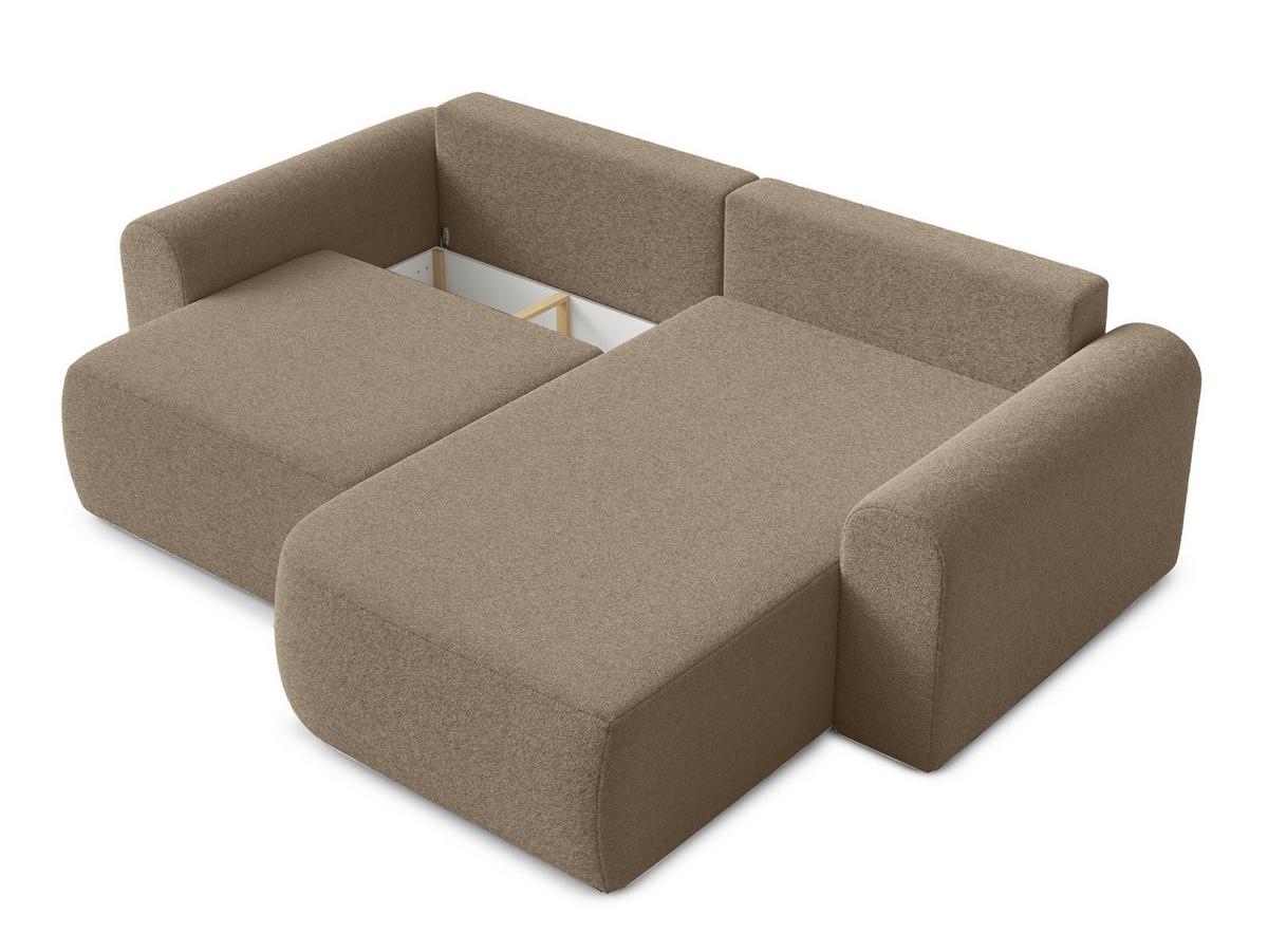 ECKSOFA L Form Otterton Braun 250/180/95 cm Rechts mit Schlaffunktion - Schwarz/Braun, Kunststoff/Textil (250/180cm) - AX Living