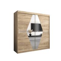 SCHWEBETÜRENSCHRANK 200/200/62 2-türig - Silberfarben/Sonoma Eiche, Holz/Kunststoff (200/200/62cm) - MÖBEL KRYSPOL