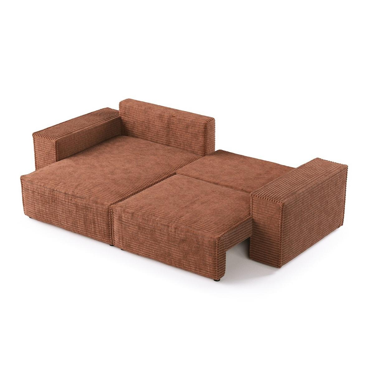 ECKSOFA SENSO mit Schlaffunktion Kupfer im Tilia Stoff - Schwarz/Kupferfarben, Holz/Holzwerkstoff (255/148cm) - AltaBeds