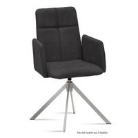 ARMLEHNSTUHL drehbar (2er-Set) Drinka 52x92x60 Edelstahl/Anthrazit - Edelstahlfarben/Anthrazit, Kunststoff (60/92/52cm) - 58aufmkessel