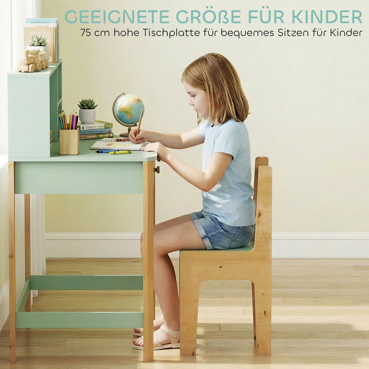 KINDERTISCH MDF Kiefernholz Grün - Naturfarben/Grün, Holz/Holzwerkstoff (52/105/90cm) - AIYAPLAY