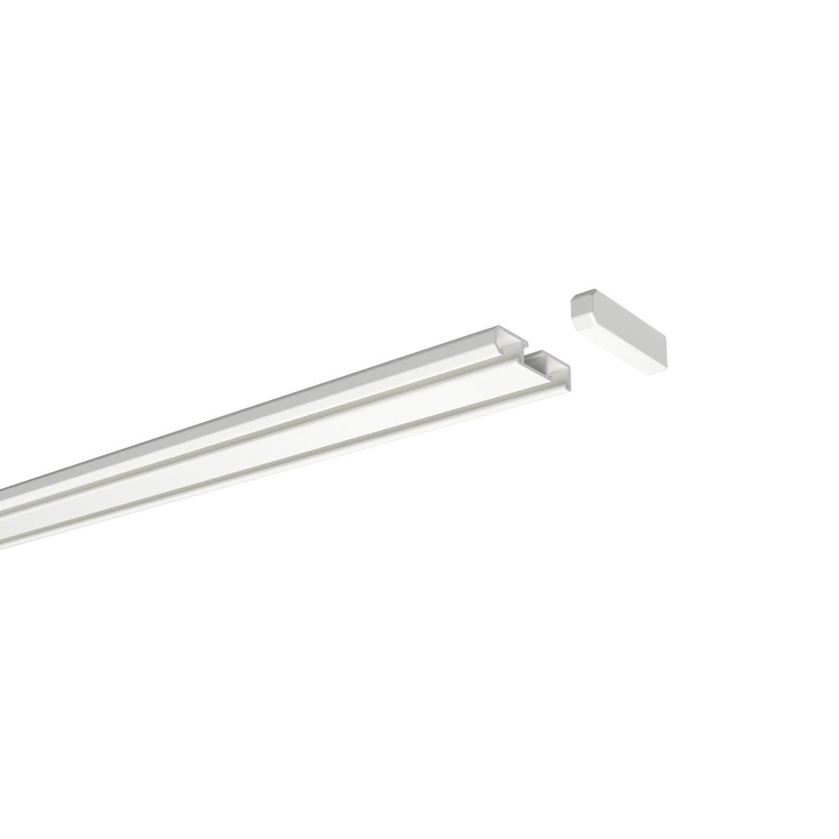 GARDINENSCHIENE Slimline 140 cm, 1-/2-läufig Weiß - Weiß, Metall (4/1.1/140cm) - INTERDECO