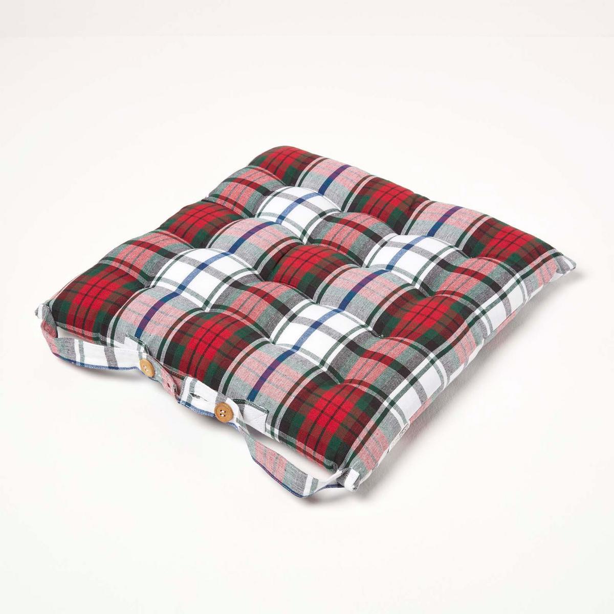 STUHLKISSEN Macduff Schottenkaro 40/40/5 cm - Rot, Textil (40/40/5cm) - Homescapes