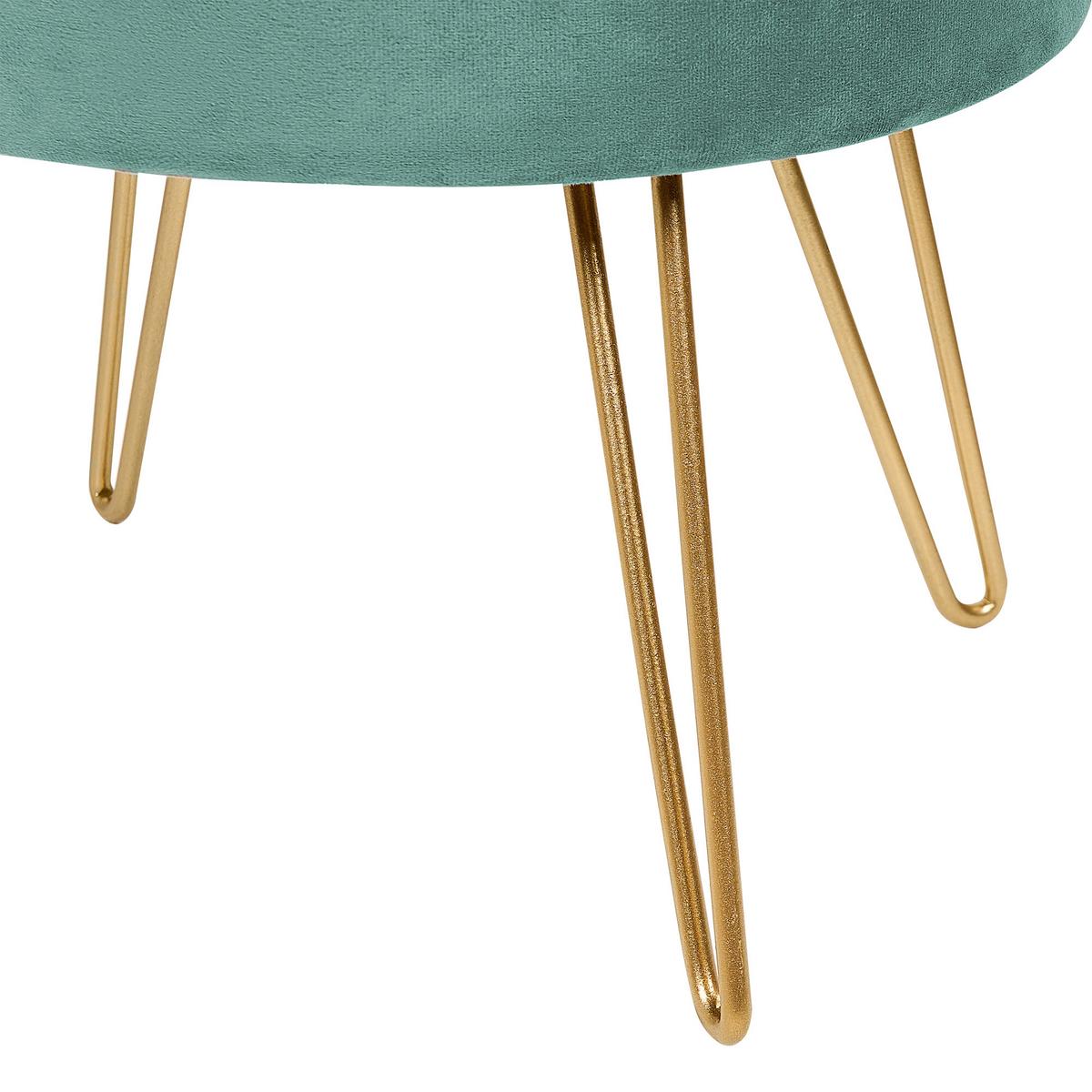 HOCKER Silas 42/42/44 cm - Grün, Textil (42/44/42cm) - Beliani
