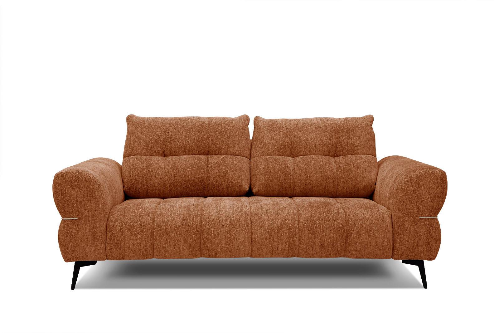 SOFA SALVINI 3-Sitzer, dunkelorange - Dunkelorange/Schwarz, Holzwerkstoff/Textil (176/88/99cm) - Wozimo