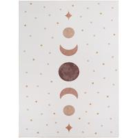 TEPPICH Kurzflor Waschbar TINO in Creme, mit Mondphasen-Motiv, 140 x 200 cm - Beige, Textil (200/140cm) - KADIMA DESIGN