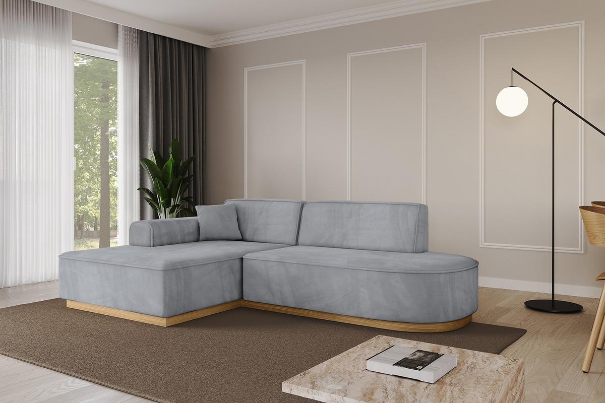 ECKSOFA Ottomane Links IREA-L1-v2 - 232x165x80 cm Grau - Titanfarben, Holzwerkstoff/Textil (232/165cm) - ALTDECOR