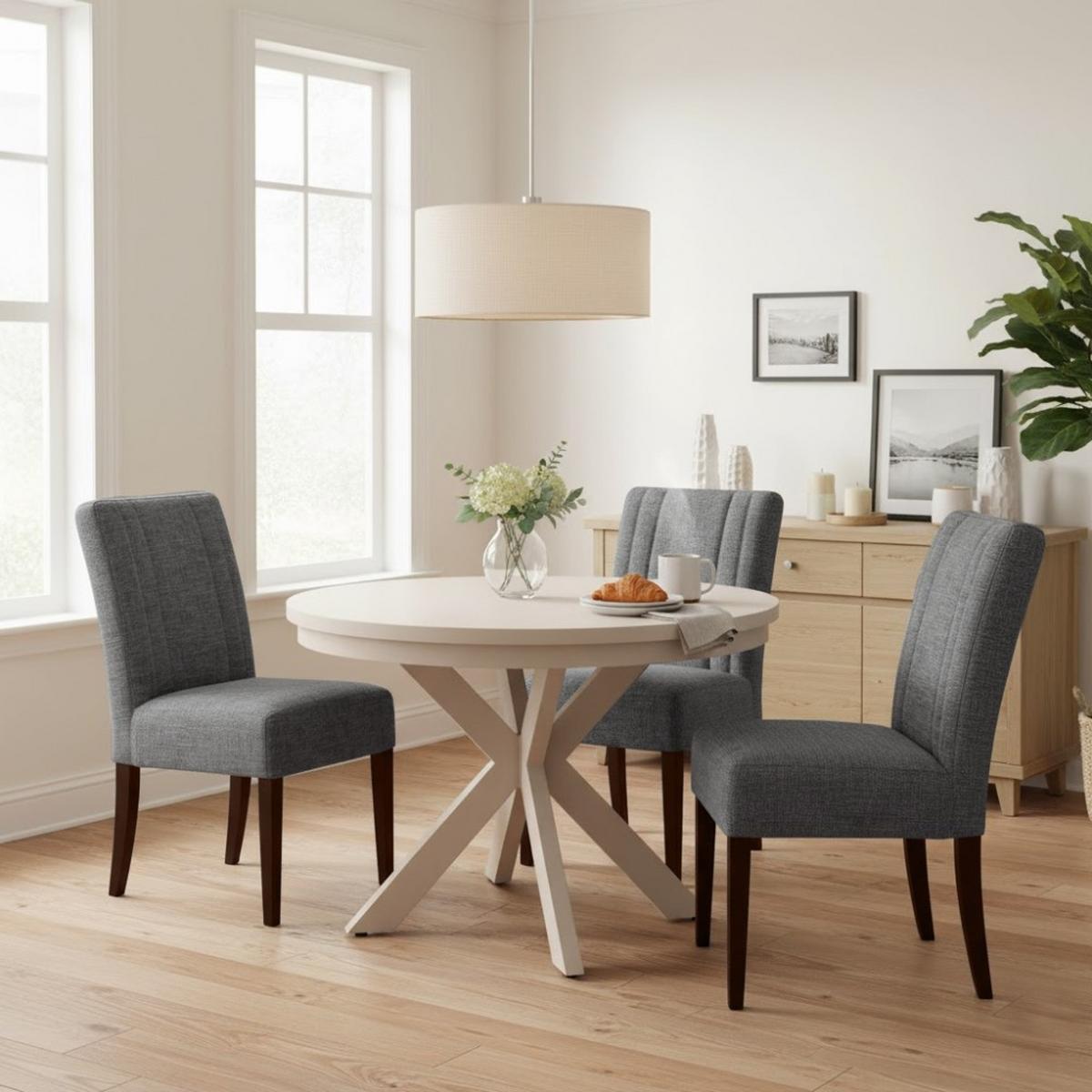 STUHL FREYA mit wengefarbenen Holzbeinen, Polsterstuhl, Dunkelgrau - Wengefarben/Dunkelgrau, Holz (47/94/42cm) - Beautysofa