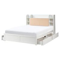 BETT mit Schubladen 160/200 cm MDF-Platte Weiß Bizou - Weiß, Holzwerkstoff (160/200cm) - Beliani