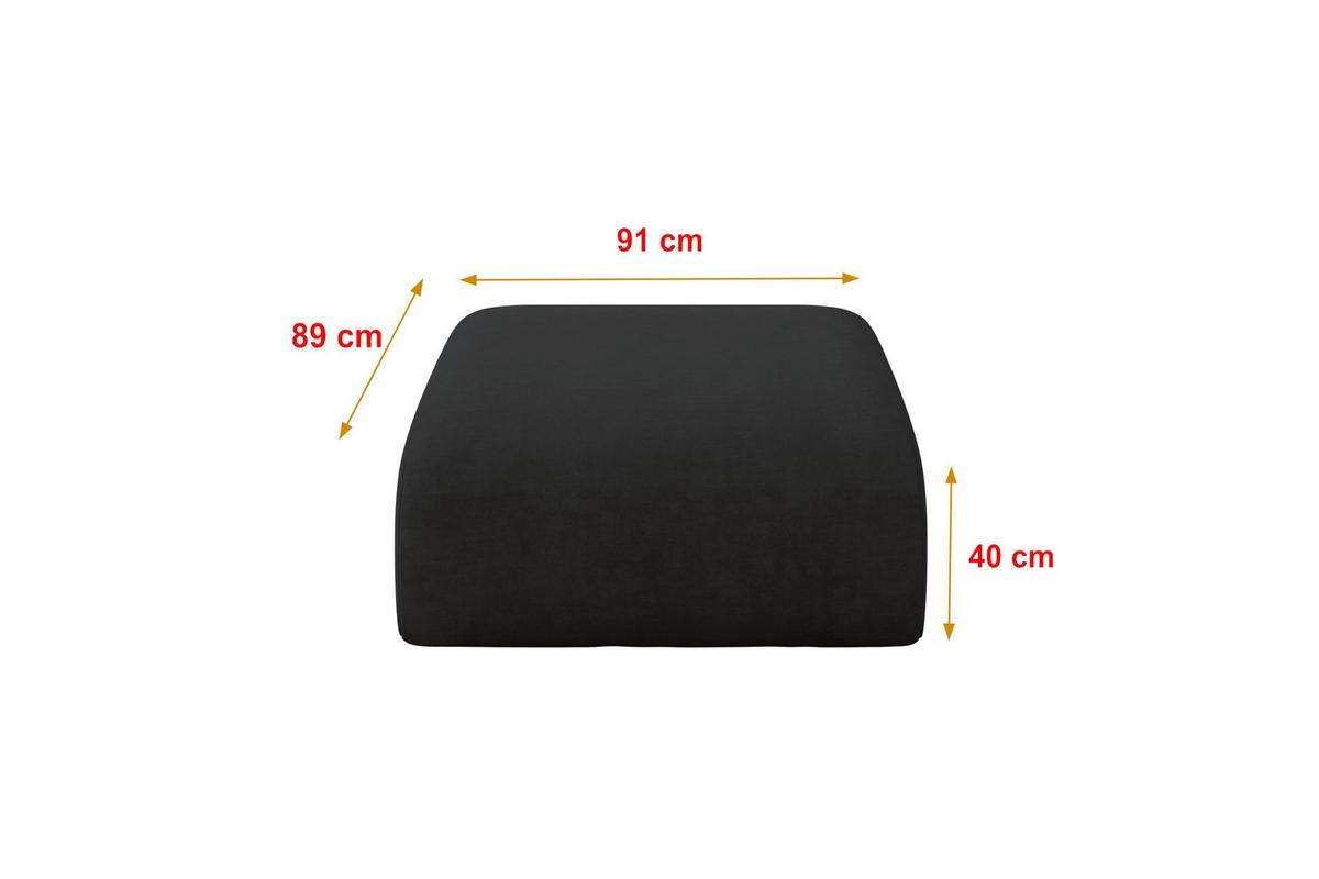 POUF MIRA-PUF 91x89x40 Schwarz cm Velours Modular Sitzhocker - Anthrazit/Schwarz, Holzwerkstoff/Kunststoff (91/40/89cm) - ALTDECOR
