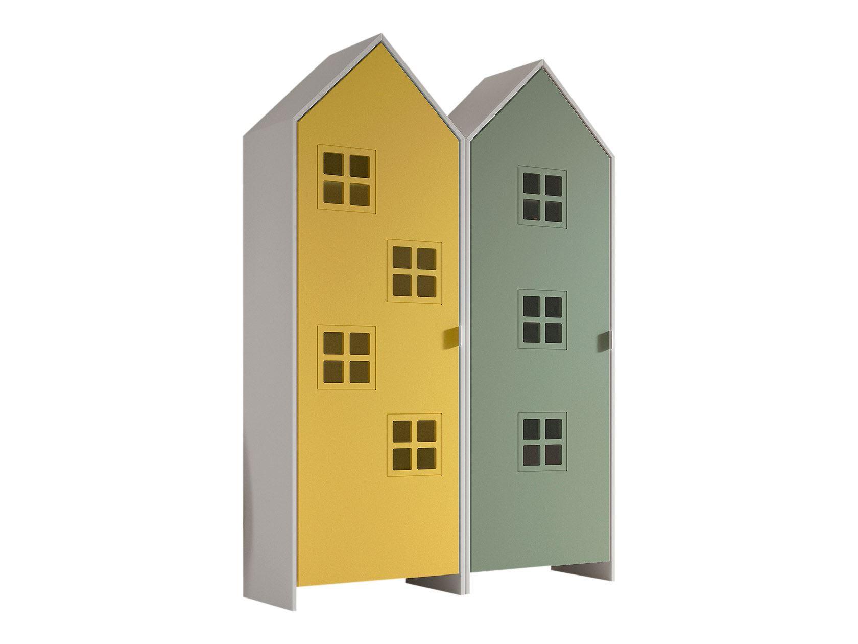 REGALSCHRANK Set Kania 115x37x171 MDF+Holzwerkstoff Weiß /Bunt - Gelb/Grün, Holzwerkstoff (115/171/37cm) - 58aufmkessel