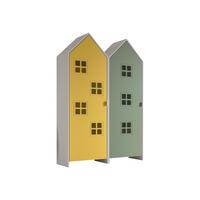 REGALSCHRANK Set Kania 115x37x171 MDF+Holzwerkstoff Weiß /Bunt - Gelb/Grün, Holzwerkstoff (115/171/37cm) - 58aufmkessel