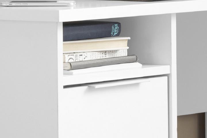 Schreibtisch weiß Ablagefach 2 Schubladen