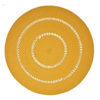 TEPPICH geflochten rund mit Häkel-Muster 150 cm - Currygelb, Textil (150/150cm) - Homescapes