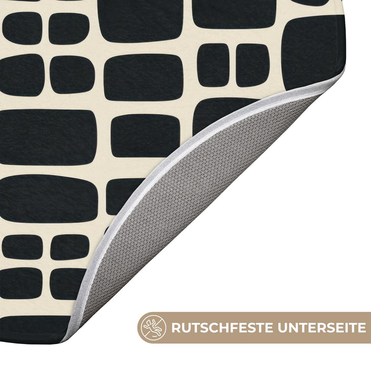 BADEMATTE Modern - Bio - Schwarz Badvorleger 70x70 cm - Anthrazit, Textil (70/70cm) - OnlyWow