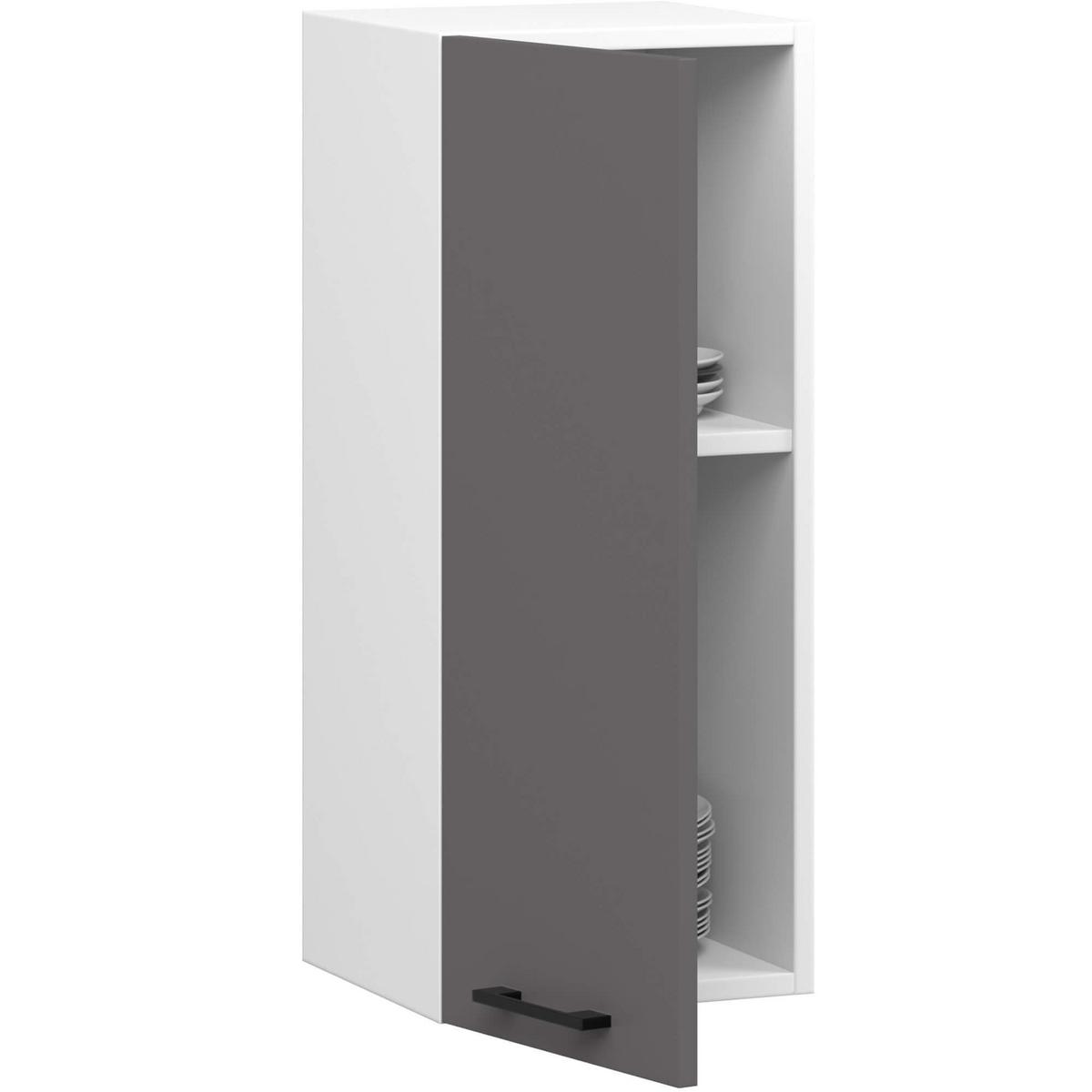 HÄNGESCHRANK Weiß, Graphit Grau 72/30/30 - Graphitfarben/Weiß, Holzwerkstoff (30/72/30cm) - RAUMHIRSCH FURNITURE