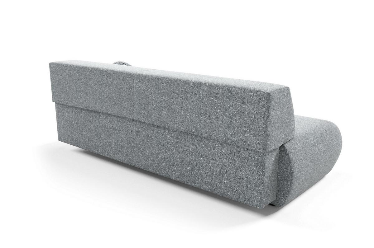 BETTSOFA DELTA Grau Geflochtener Stoff mit Schlaffunktion - Grau, Holz (214/74/100cm) - MASSENO