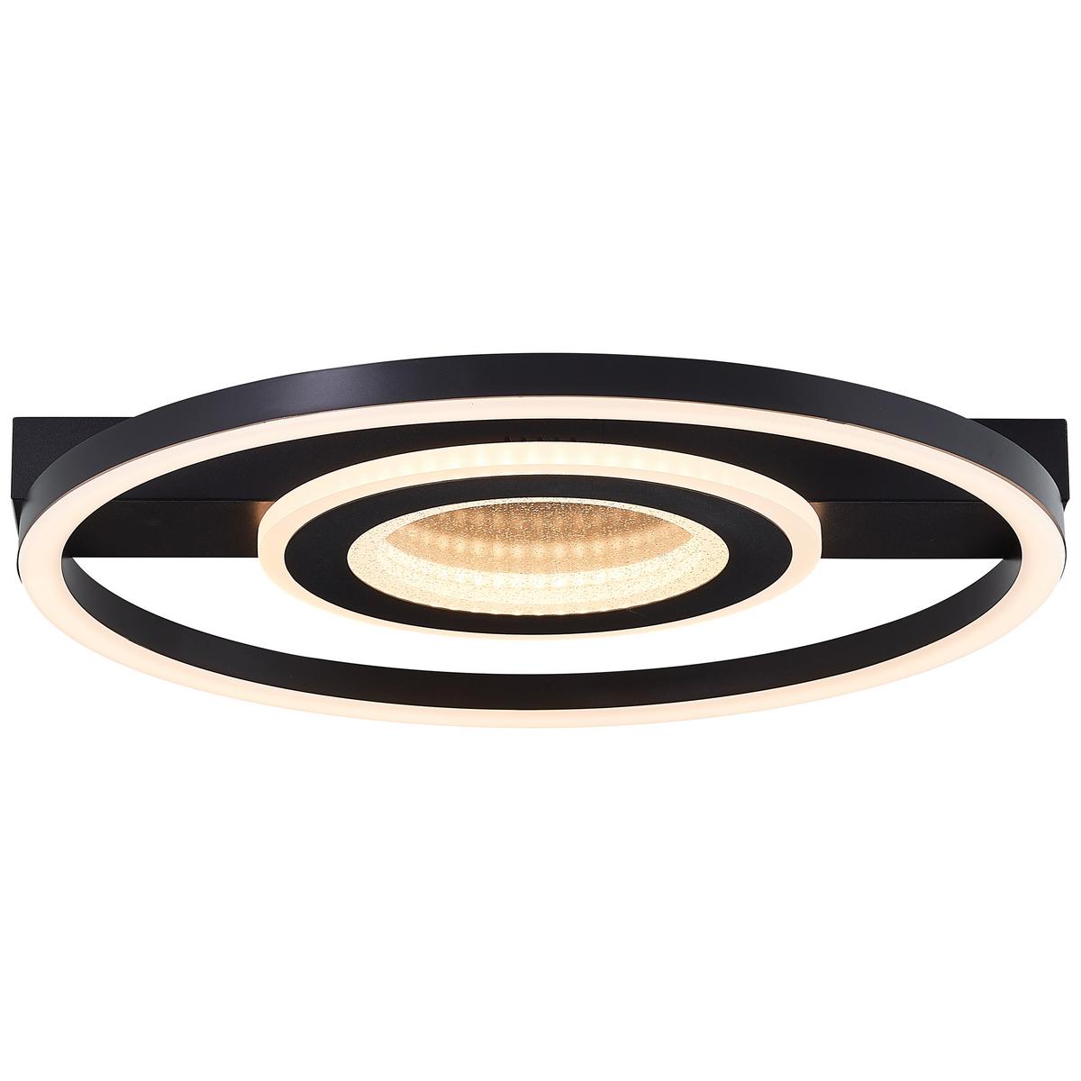 LED DECKENLEUCHTE Queens Schwarz 37/37/5 cm - Schwarz, Metall (37/37/5cm) - Brilliant