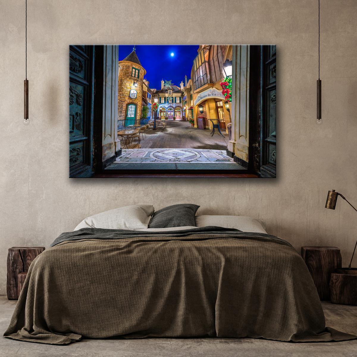 WANDBILD disneyland ansicht - Blau, Textil (60/40cm) - Feeby