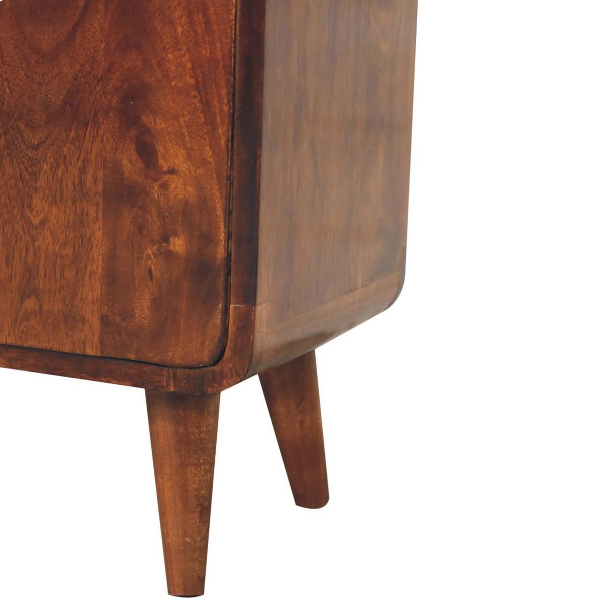 SCHRANK Mini Klassisch Kastanie, 2 Türen und 2 Regale, Dunkelbraun - Dunkelbraun/Messingfarben, Mangoholz/Holz (55/65/30cm) - Artisan Furniture