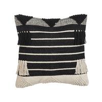DEKOKISSEN Schwarz 50/50 cm Chittoor - Schwarz, Naturmaterialien/Textil (50/50cm) - Beliani