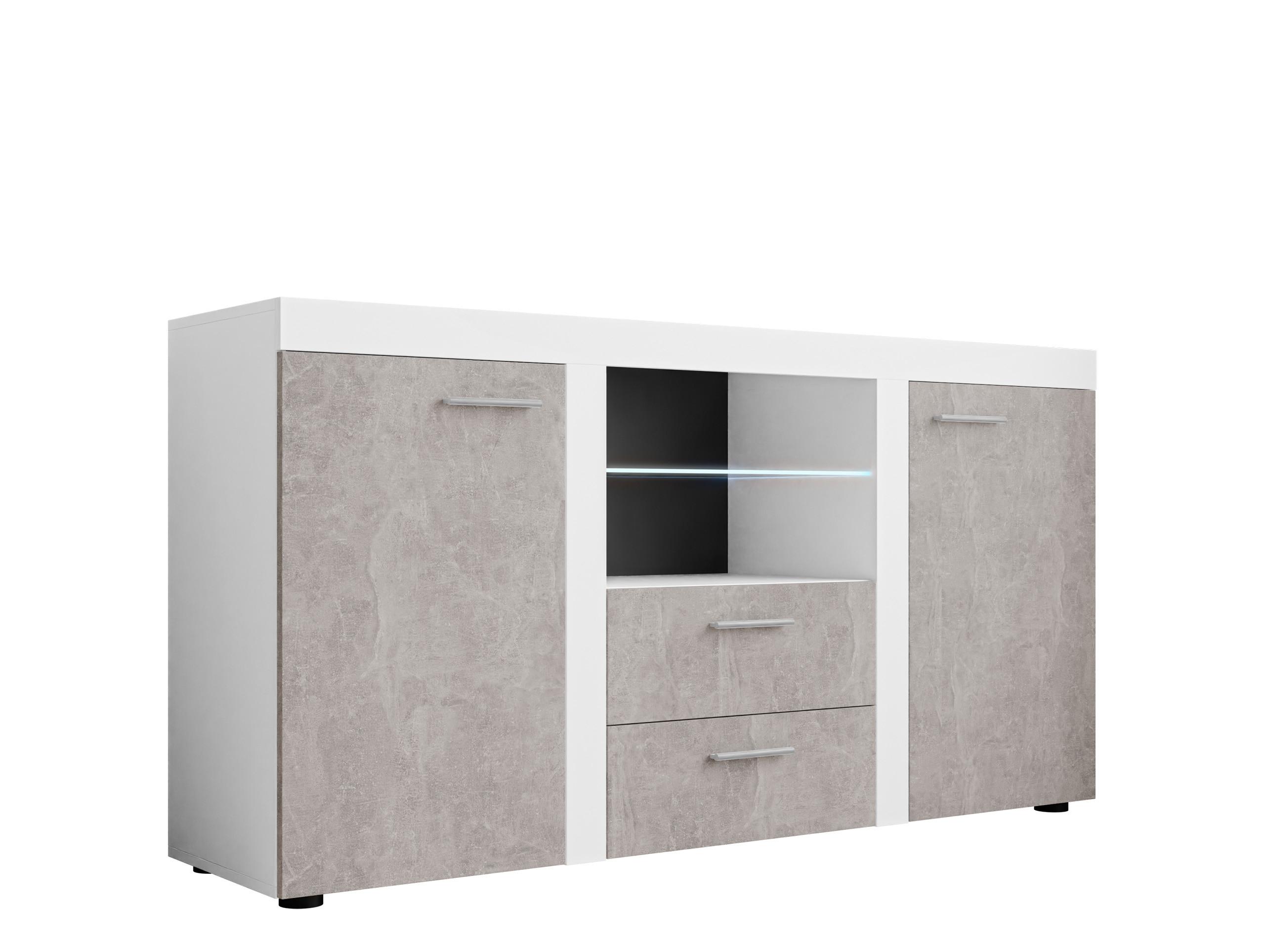 KOMMODE Rumba mit LED Beleuchtung - Weiß/Grau, Holzwerkstoff (156/82/40cm) - MIRJAN24