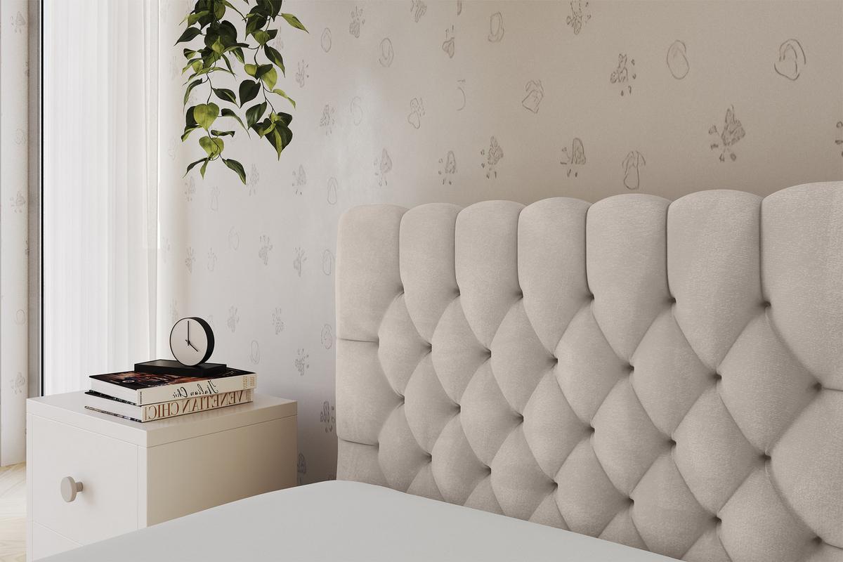 EINZELLBETT Jugendbett mit Bettkasten, Rechts - MULY 100x200 Beige - Sandfarben, Holzwerkstoff/Textil (100/200cm) - ALTDECOR