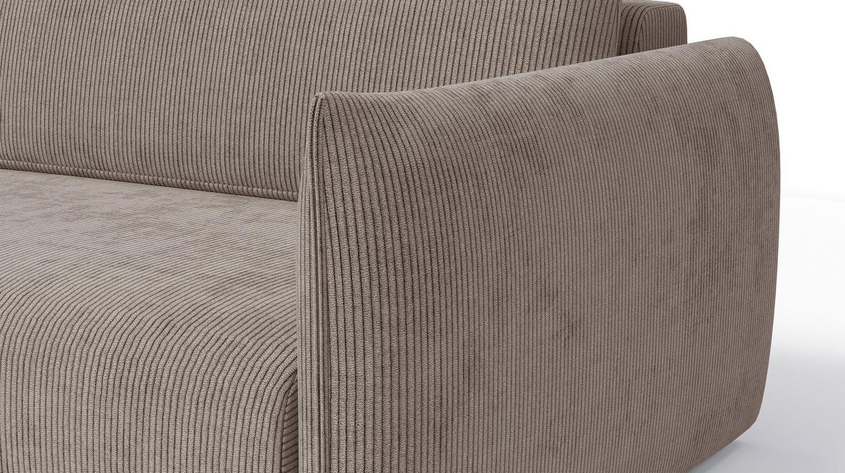 ECKSOFA TAUER 3-Sitzer rechts, taupe - Taupe/Schwarz, Holz/Textil (248/173cm) - Wozimo