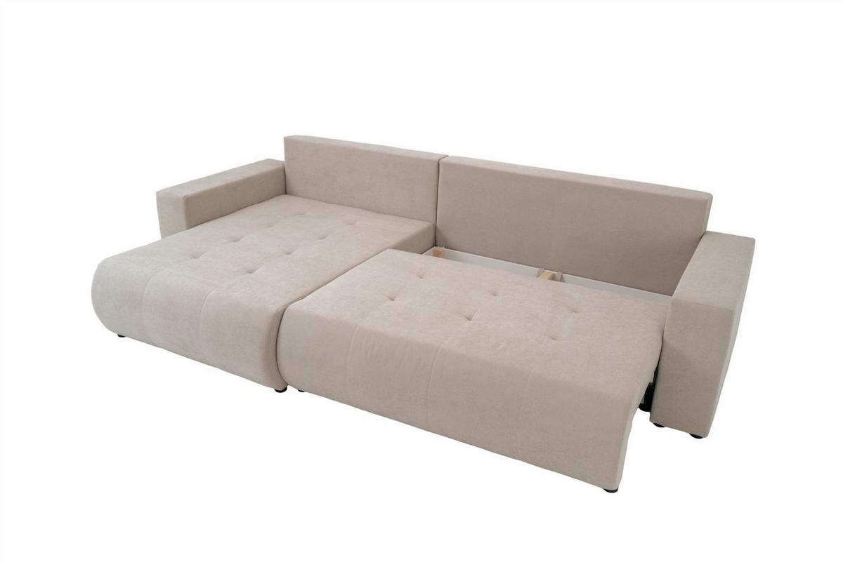 ECKSOFA Armari Mit Schlaffunktion - Schwarz, Holzwerkstoff/Textil (154/277cm) - Fun Möbel