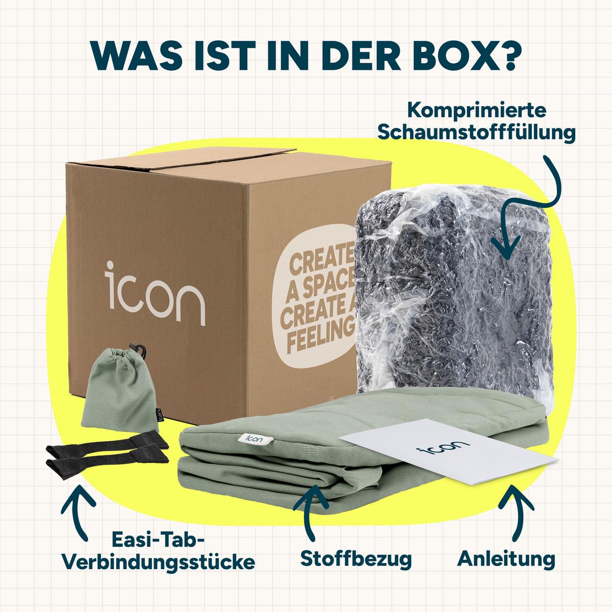 SITZSACK-SOFA Outdoor 3 tlg.: Ecksessel, 2 Sessel - Grün, Textil (290/68/100cm) - icon