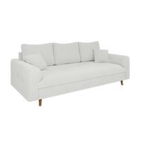 3-SITZER-SOFA Henrik Weiß Boucle - Weiß/Braun, Holz/Textil (210/81/93cm) - S-Style Möbel