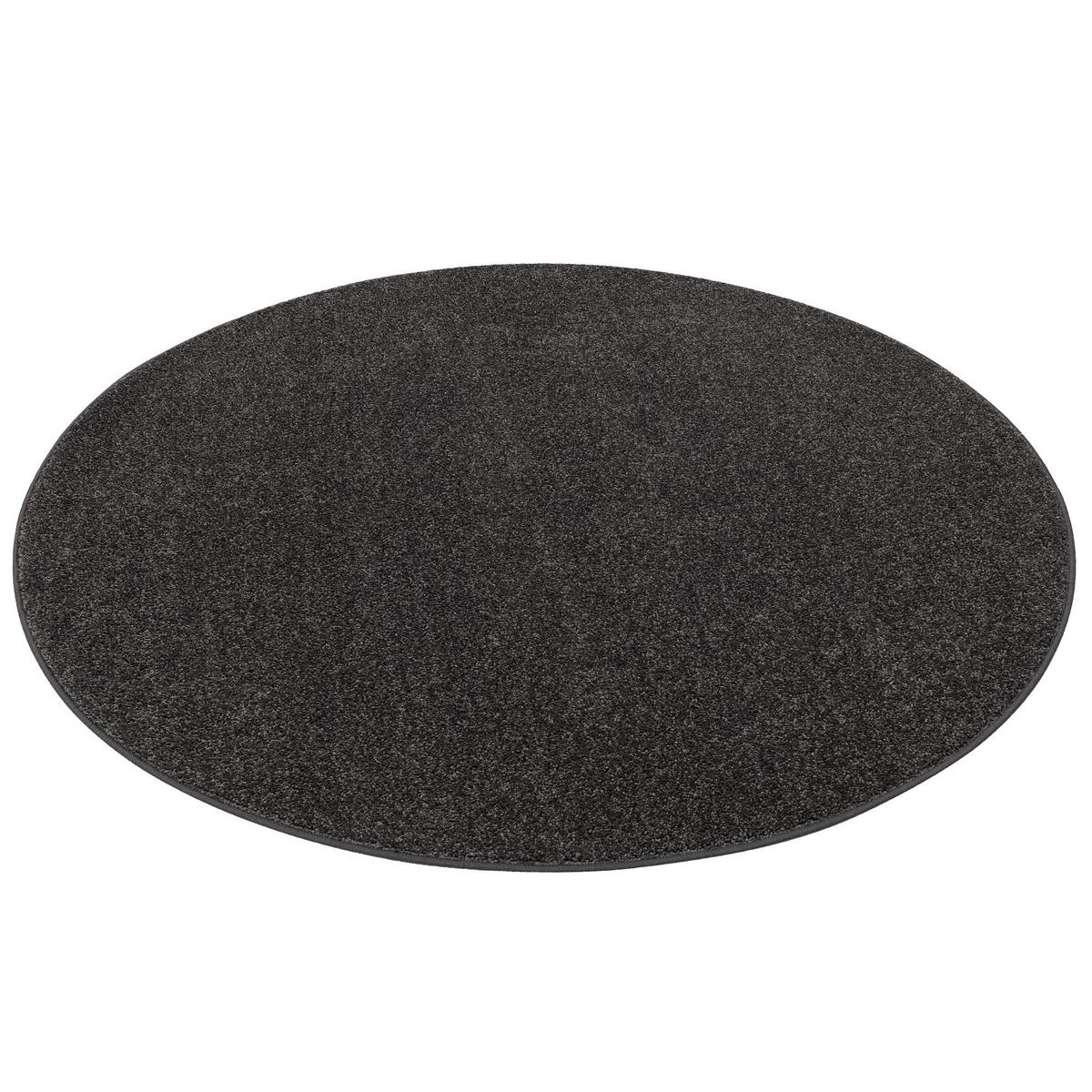 HOCHFLOR VELOURS TEPPICH MONA RUND - Anthrazit, Textil (133/133cm) - Snapstyle