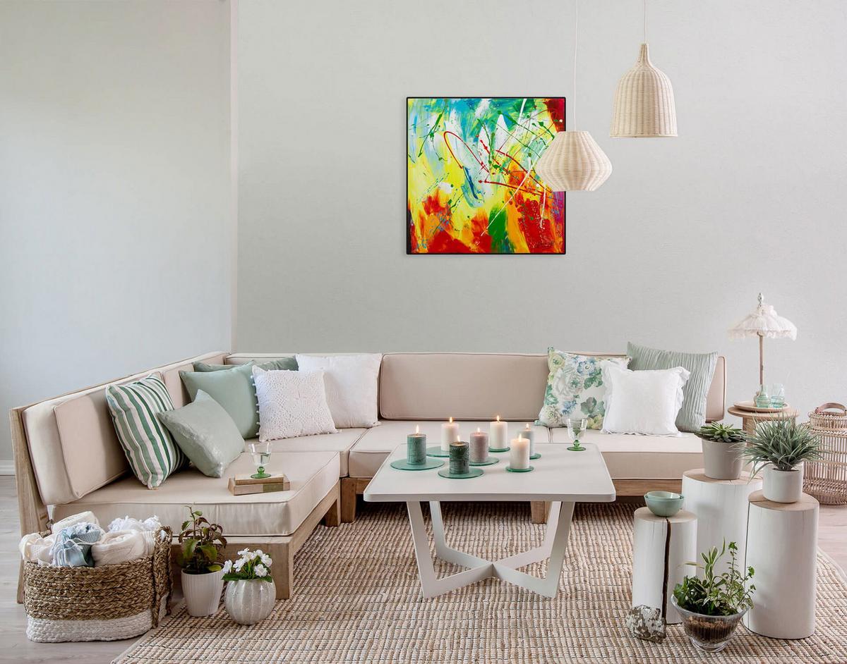 ÖLGEMÄLDE 60/60 cm - Multicolor, Holz/Textil (60/60cm) - KUNSTLOFT