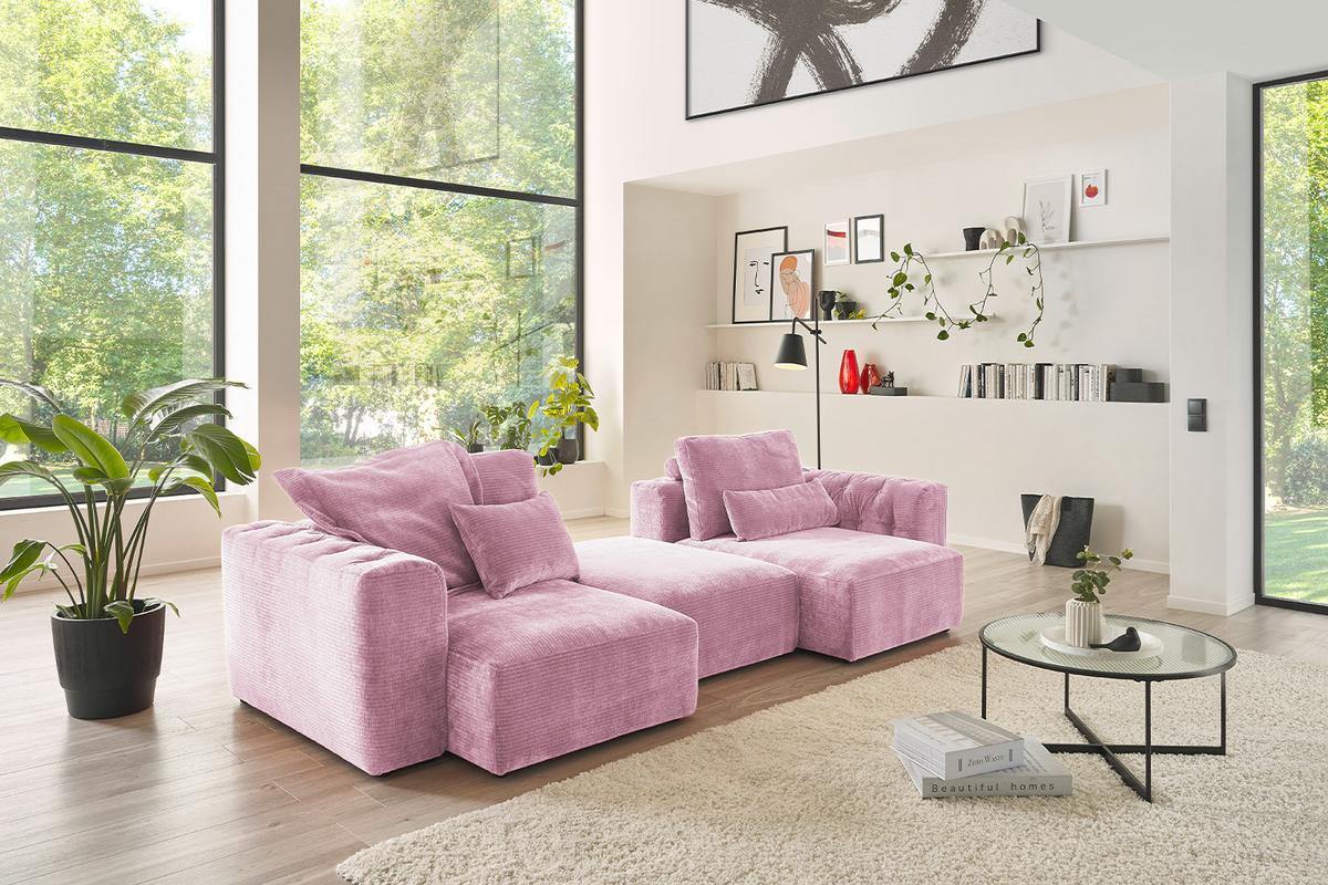 NIERENKISSEN MEDIUM SEPHI Pink Cord - Rosa, Textil (67/19cm) - KAWOLA