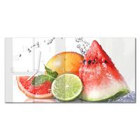 WANDUHR aus Glas 60x30 cm - Saftige Früchte - Rot, Glas (60/30/0.4cm) - TULUP