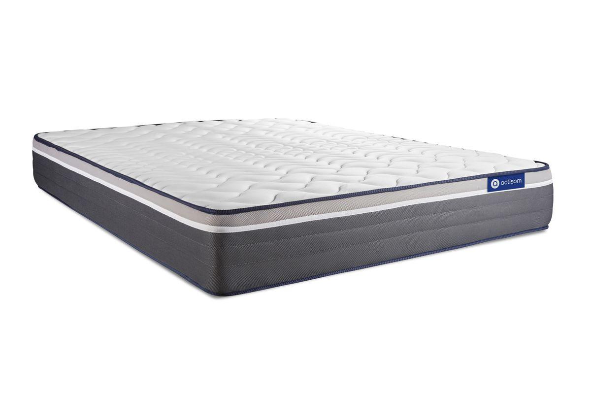 BETT Actimemo plus Memory-Schaum 135 x 200 cm h4 - Kit Bettgestell Grau - Beige/Grau, Karton/Holz (135/200cm) - ACTISOM