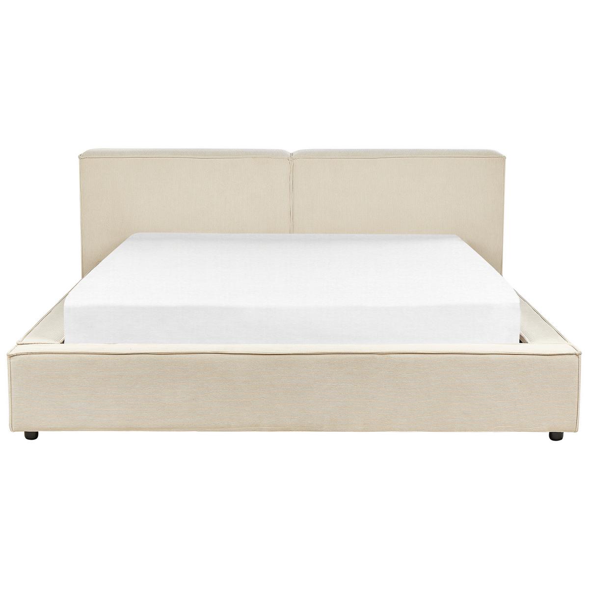 POLSTERBETT 180/200cm Beige Linards - Beige, Naturmaterialien/Textil (180/200cm) - Beliani
