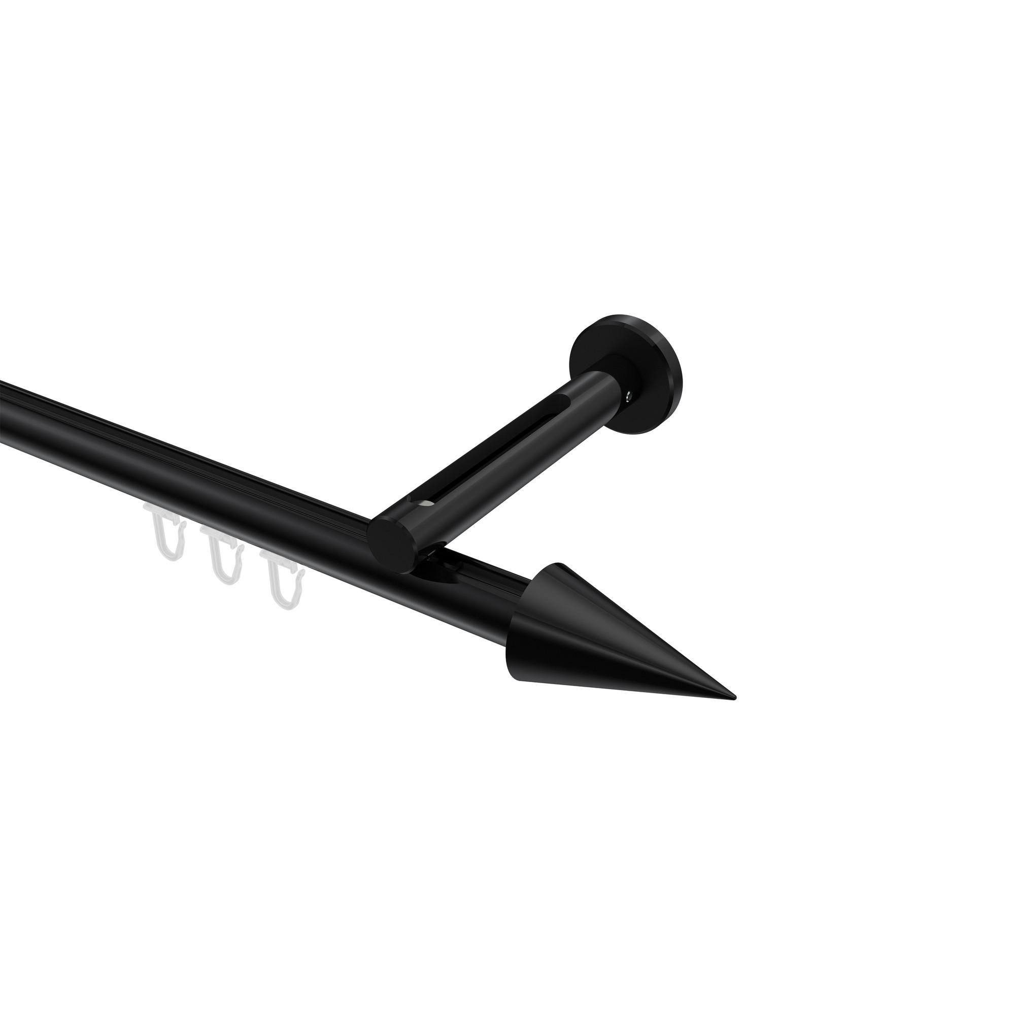 GARDINENSTANGE INNENLAUF Siteno Savio 140 cm, 1-läufig, 20 mm Ø Schwarz - Schwarz, Metall (140cm) - INTERDECO