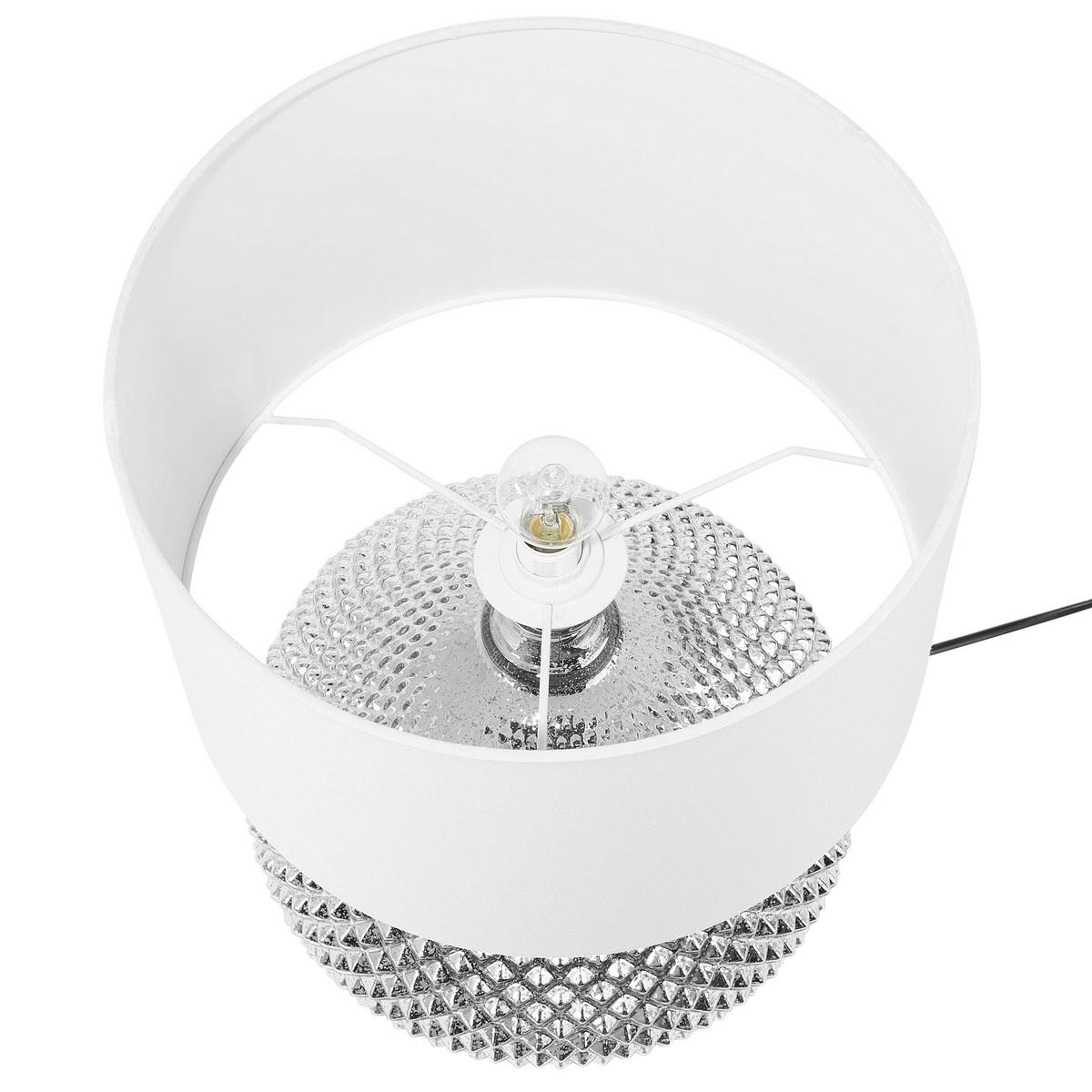 TISCHLAMPE Madon 32/32/45 cm - Silberfarben, Glas (32/32/45cm) - Beliani