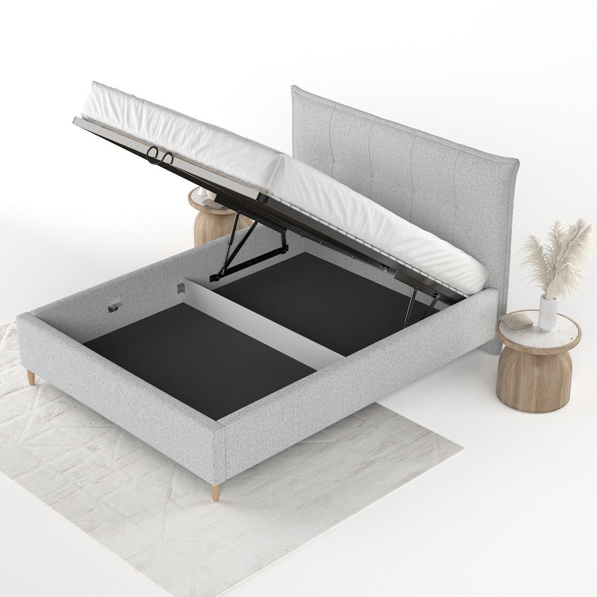 POLSTERBETT Plaza 140/200 cm Hellgrau im Riva Stoff - Hellgrau/Naturfarben, Holz/Holzwerkstoff (140/200cm) - AltaBeds