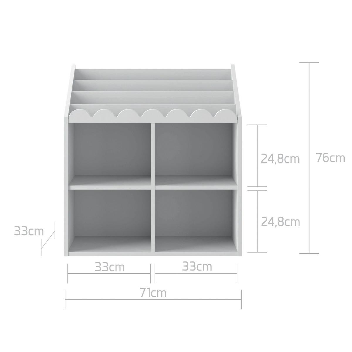 BÜCHERREGAL Book Nook Weiß - Weiß, Holzwerkstoff (71/76/33cm) - Petits-meubles
