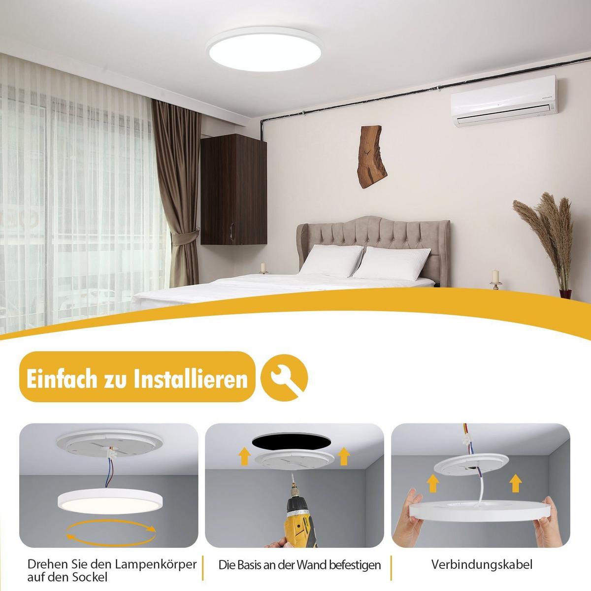 LED-DECKENLEUCHTE Macgregor 30/30/2.4cm - Weiß, Kunststoff (30/30/2.4cm) - Nettlife