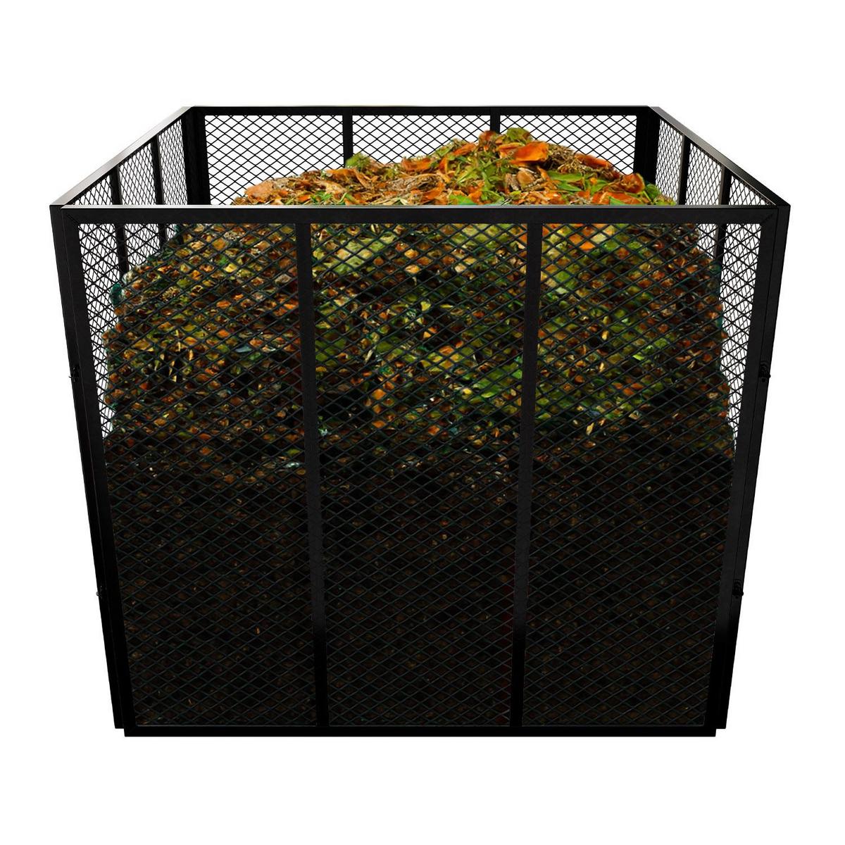 KOMPOSTER Metall schwarz 450L - Schwarz, Metall (80/70/80cm) - Juskys